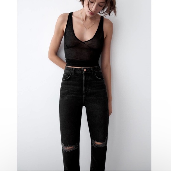 NWT ZARA CLASSIC MOM FIT JEANS - Picture 5 of 5